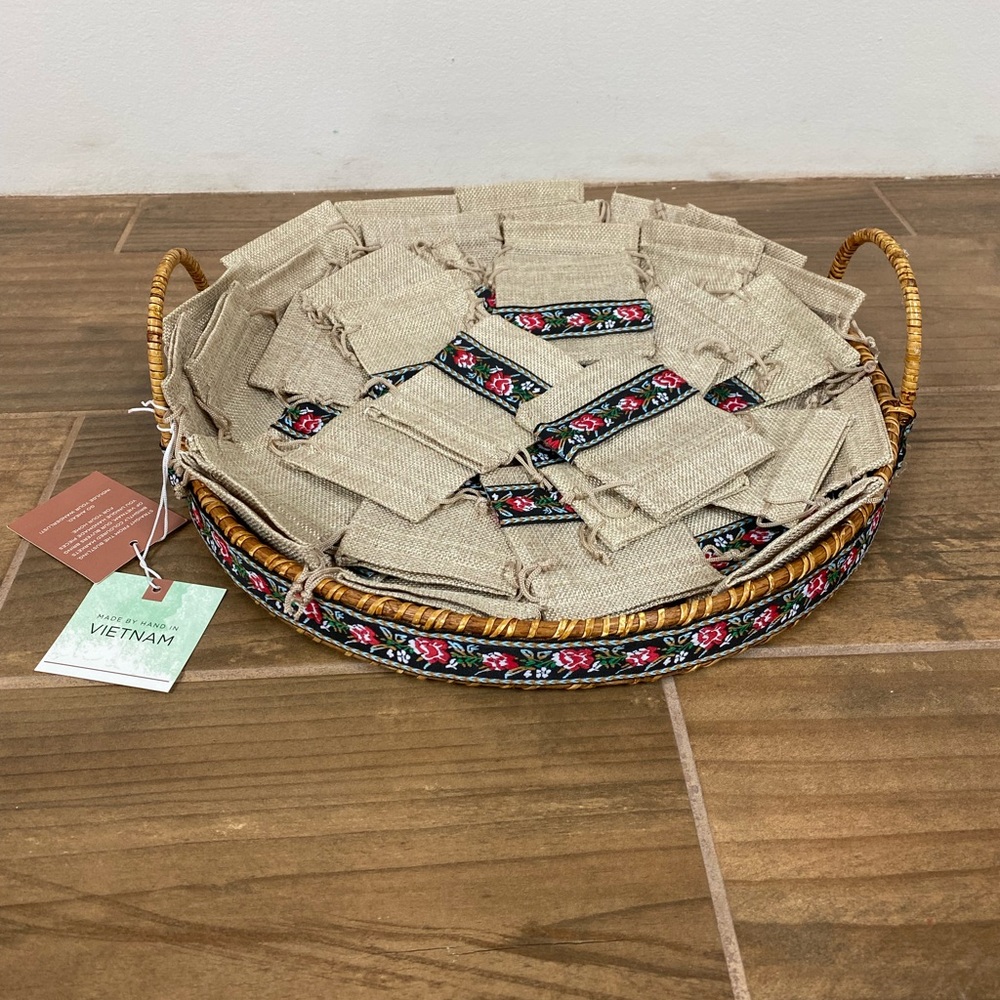Gift bags  and tray .